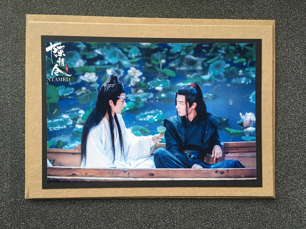 The Untamed -Boat - Lotus - Xiao Zhan - Wei Wu Xian / Wei Ying / Yiling Patriarch - Wang Yi Bo - Lan Wang Ji / Lan Zhan - Greeting Card